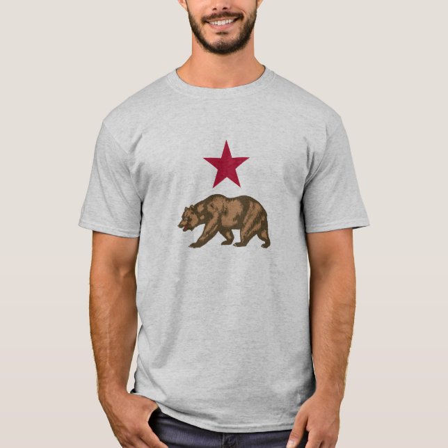 California Republic Grizzly Bear and Star T-Shirt (Front)