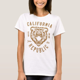 California Republic Grizzly Bear Head Logo T-Shirt