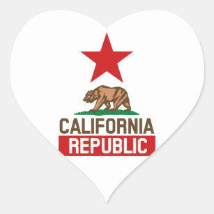 California Republic Heart Sticker