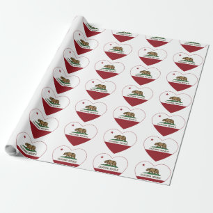 California Republic Heart Wrapping Paper