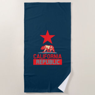 California Republic in Pop Style on a Beach Towel
