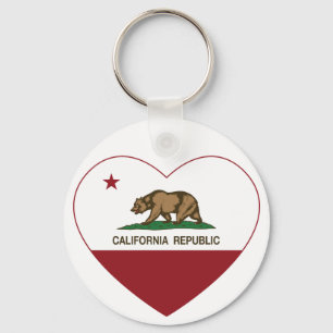 California Republic Love California Heart Key Ring