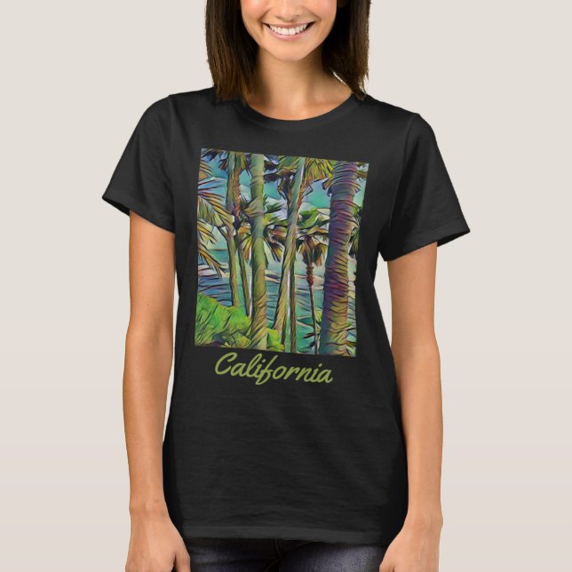 California Republic Palm Trees Cali Vibes Californ T-Shirt (Front)