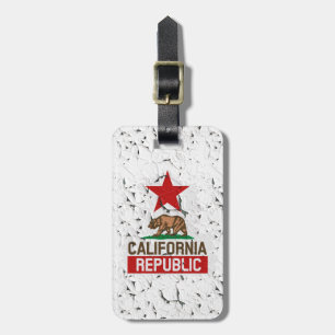 California Republic Peeling Paint Decor Luggage Tag