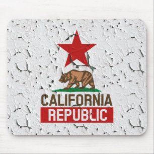 California Republic Peeling Paint Decor Mouse Pad