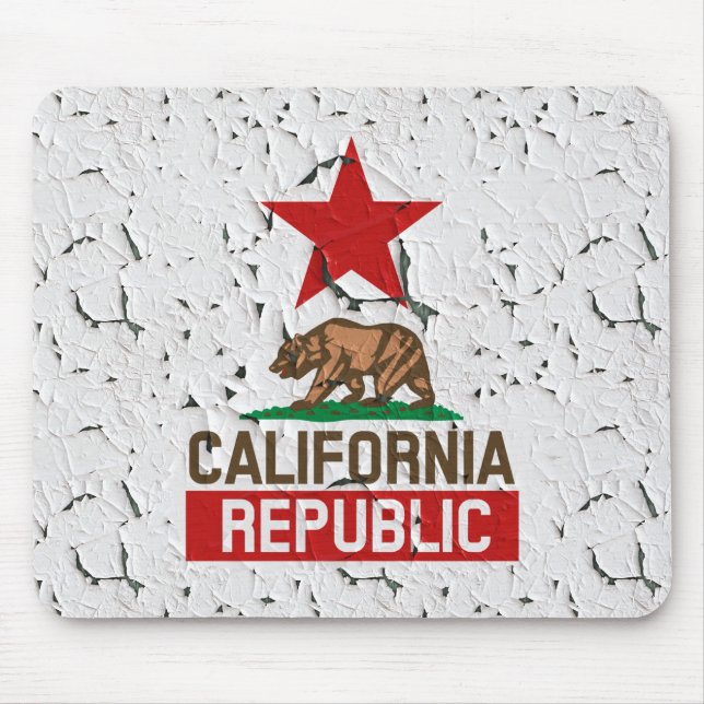 California Republic Peeling Paint Decor Mouse Pad (Front)