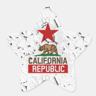 California Republic Peeling Paint Decor Star Sticker
