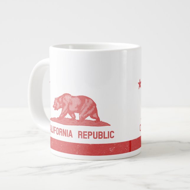 California Republic (Red) Large Coffee Mug (Front Left)
