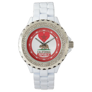 California Republic Red Star Love Dial Decor Watch