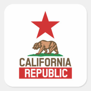 California Republic Square Sticker
