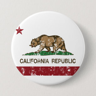 california republic state flag 7.5 cm round badge