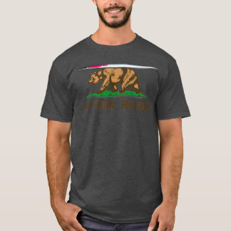 California Republic State Flag Bear Surfboard T-Shirt