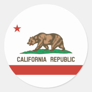 California Republic State Flag Classic Round Sticker