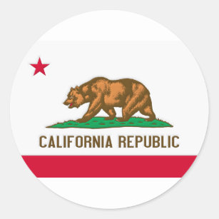 California Republic State Flag Classic Round Sticker