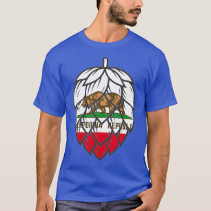 California Republic State Flag Craft Beer Hops T-Shirt