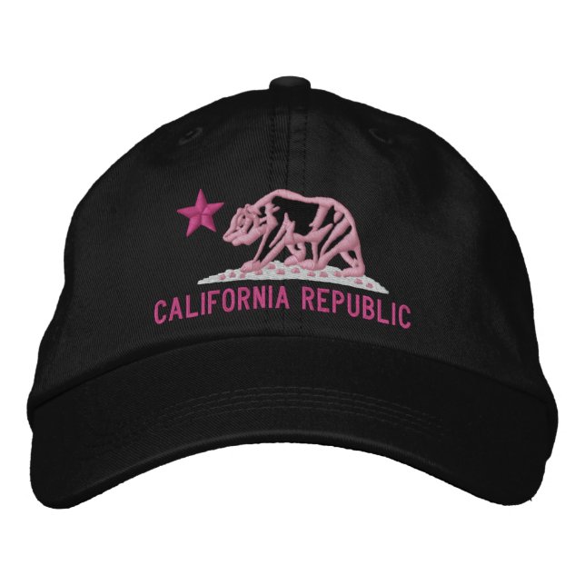 CALIFORNIA REPUBLIC State Flag Embroidered Cap (Front)