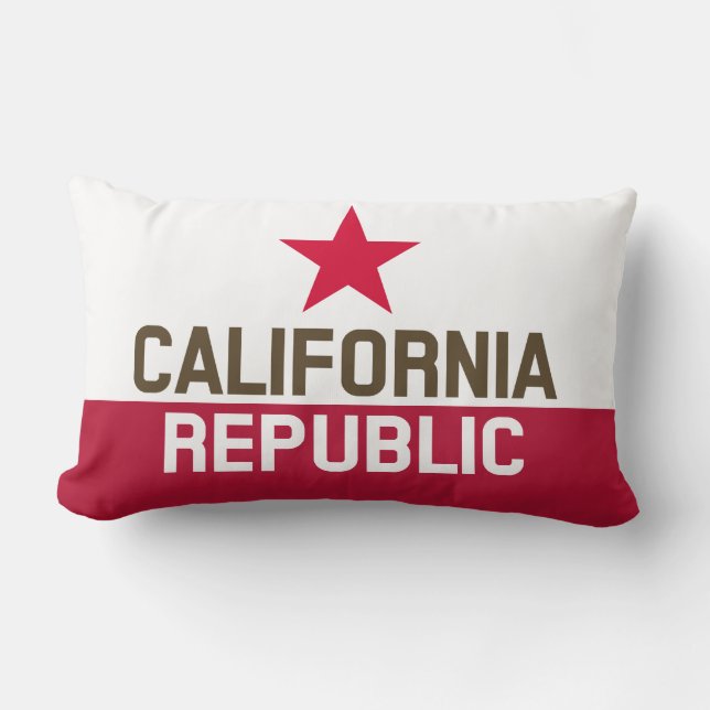 CALIFORNIA REPUBLIC State Flag Fitted Designs Lumbar Cushion (Front)