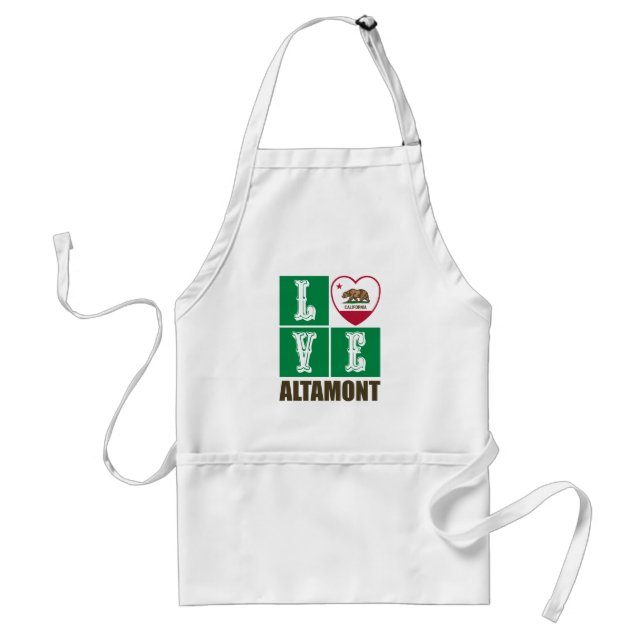 California Republic State Flag Heart Altamont Standard Apron (Front)