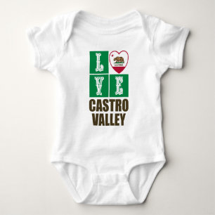 California Republic State Flag Heart Castro Valley Baby Bodysuit