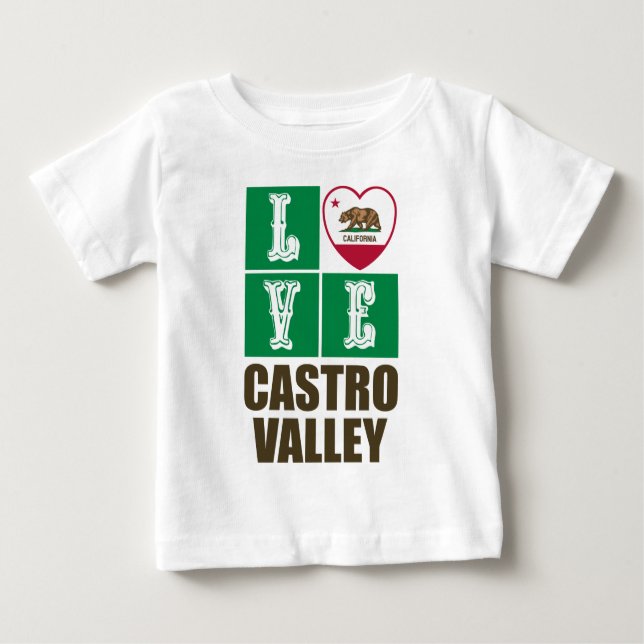 California Republic State Flag Heart Castro Valley Baby T-Shirt (Front)