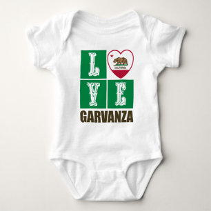 California Republic State Flag Heart Garvanza Baby Bodysuit