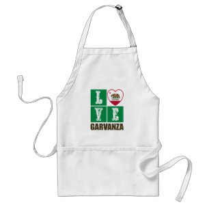 California Republic State Flag Heart Garvanza Standard Apron