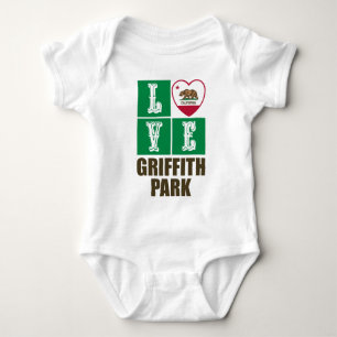 California Republic State Flag Heart Griffith Park Baby Bodysuit