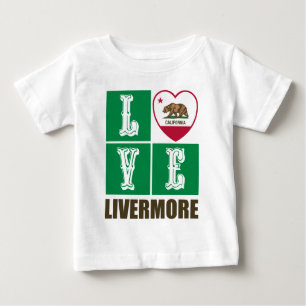 California Republic State Flag Heart Livermore Baby T-Shirt