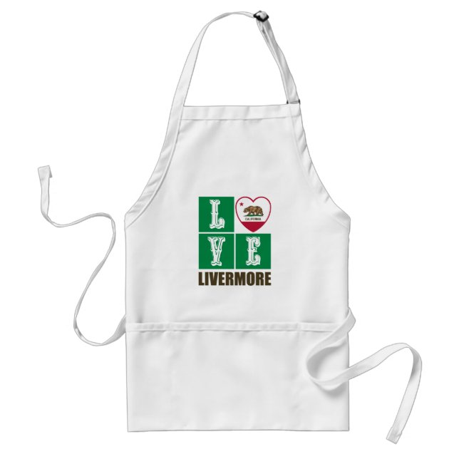 California Republic State Flag Heart Livermore Standard Apron (Front)