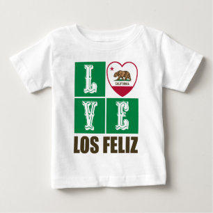California Republic State Flag Heart Los Feliz Baby T-Shirt