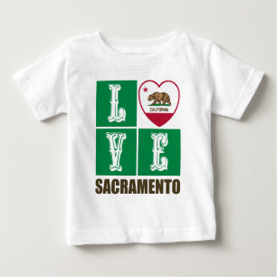 California Republic State Flag Heart Sacramento Baby T-Shirt
