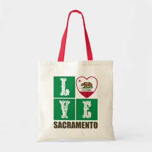 California Republic State Flag Heart Sacramento Tote Bag