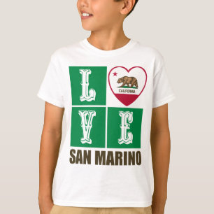 California Republic State Flag Heart San Marino T-Shirt