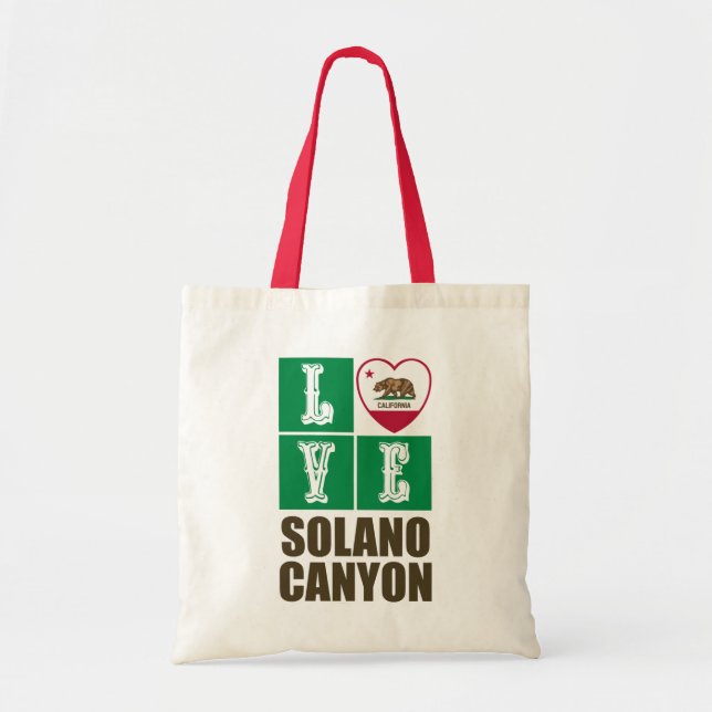 California Republic State Flag Heart Solano Canyon Tote Bag (Front)