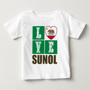 California Republic State Flag Heart Sunol Baby T-Shirt