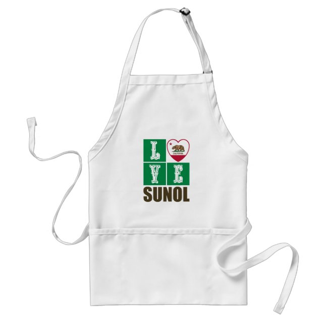 California Republic State Flag Heart Sunol Standard Apron (Front)