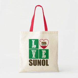 California Republic State Flag Heart Sunol Tote Bag