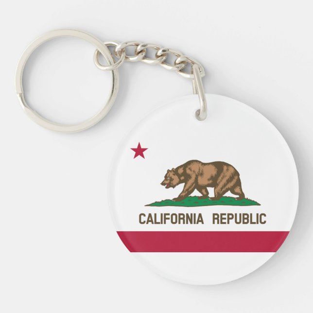 California Republic State Flag Key Ring (Front)
