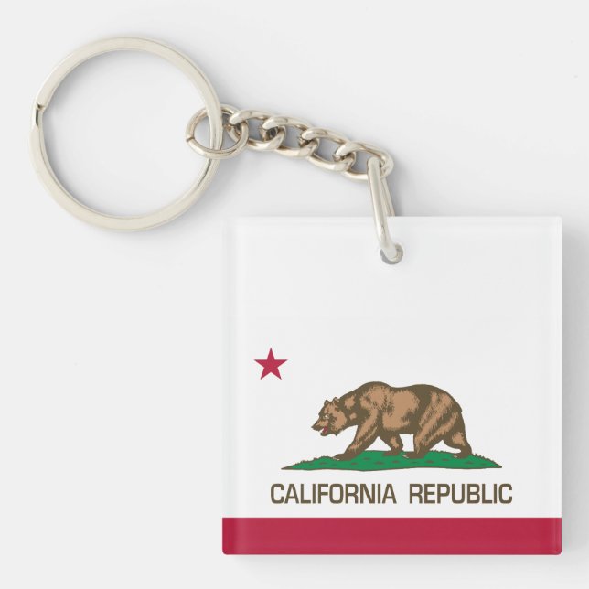 California Republic (State Flag) Key Ring (Front)