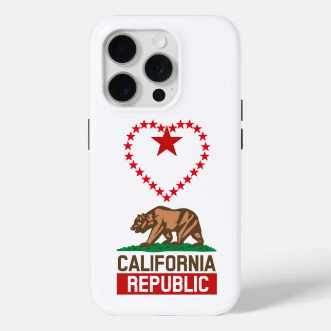 CALIFORNIA REPUBLIC State Flag Love Case-Mate iPhone Case (Back)