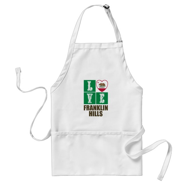 California Republic State Flag Love Franklin Hills Standard Apron (Front)
