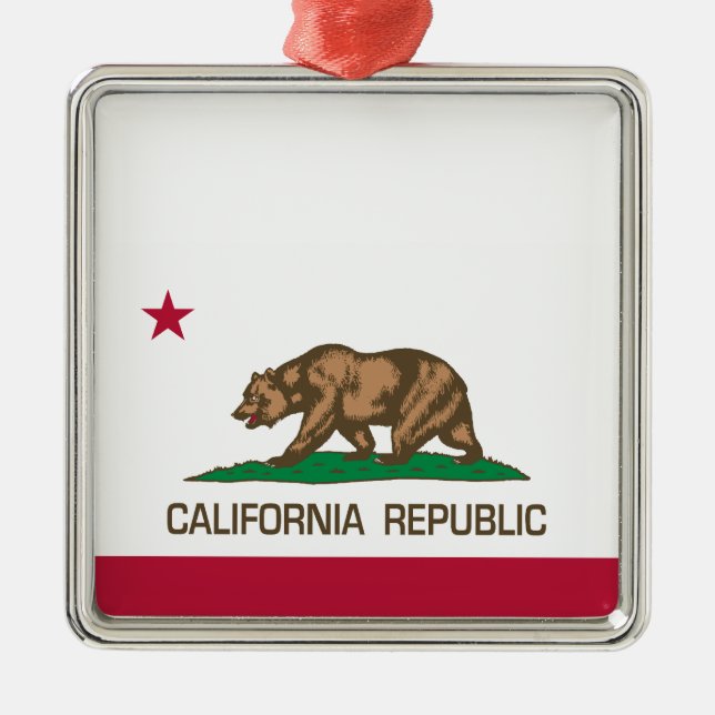 California Republic (State Flag) Metal Ornament (Front)