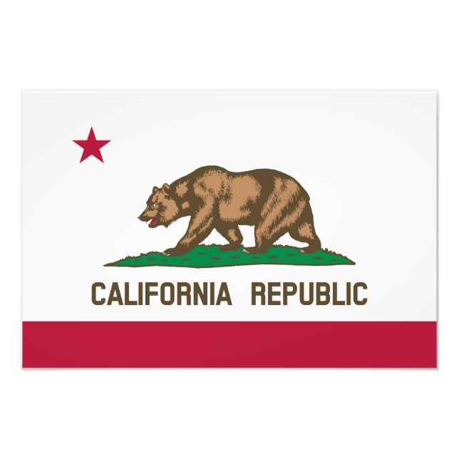 California Republic State Flag Photo Print (Front)