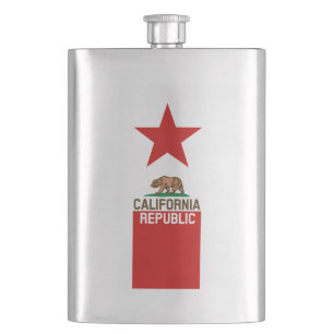 CALIFORNIA REPUBLIC State Flag Red Star Hip Flask