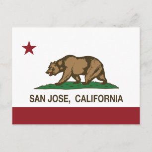 California republic state flag san jose postcard
