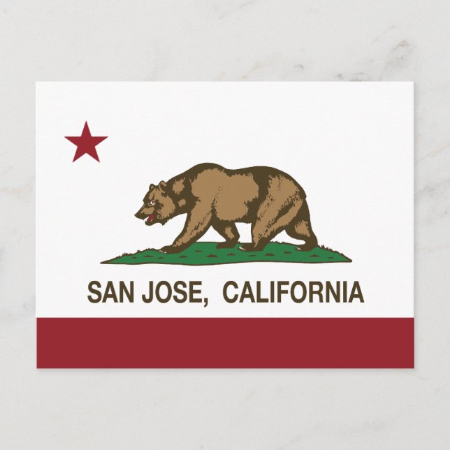 California republic state flag san jose postcard (Front)