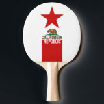 CALIFORNIA REPUBLIC State Flag Star Ping Pong Paddle<br><div class="desc">The California state flag design is revisited here on this fine custom gift idea with a larger red star accent. Here's a selection of custom California Republic designs available on embroidered casual gear and gift ideas for everyone. Use the "Ask this Designer" link to contact us with your special design...</div>