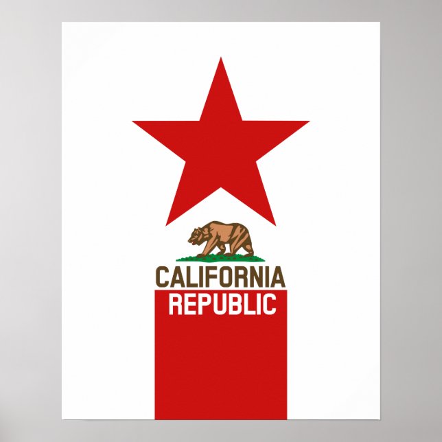 CALIFORNIA REPUBLIC State Flag Star Poster (Front)