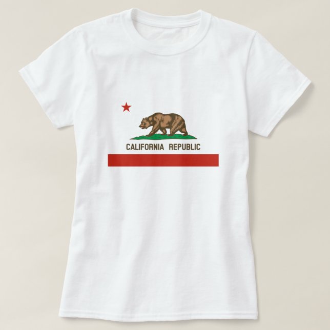 California Republic State Flag T-Shirt (Design Front)