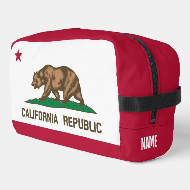 California Republic state flag travel toiletry bag (Left Corner)